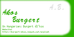 akos burgert business card